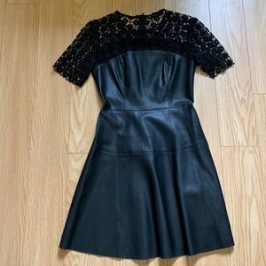 Faux leather and lace black Zara dress. Size small